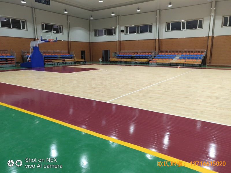 山西陽泉盂縣明鑫加油站籃球館運(yùn)動地板鋪裝案例0