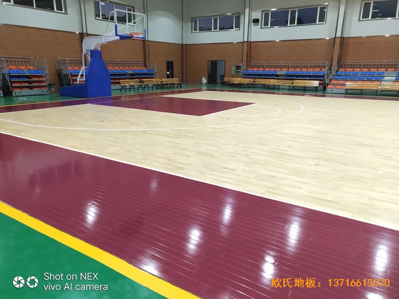 山西陽泉盂縣明鑫加油站籃球館運(yùn)動地板鋪裝案例2