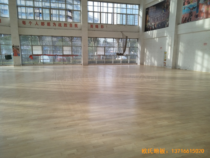江蘇沭陽如東實驗學校運動館體育木地板鋪裝案例5