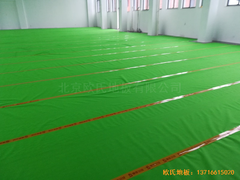 浙江臺州溫嶺消防大隊籃球館運動地板鋪設(shè)案例2