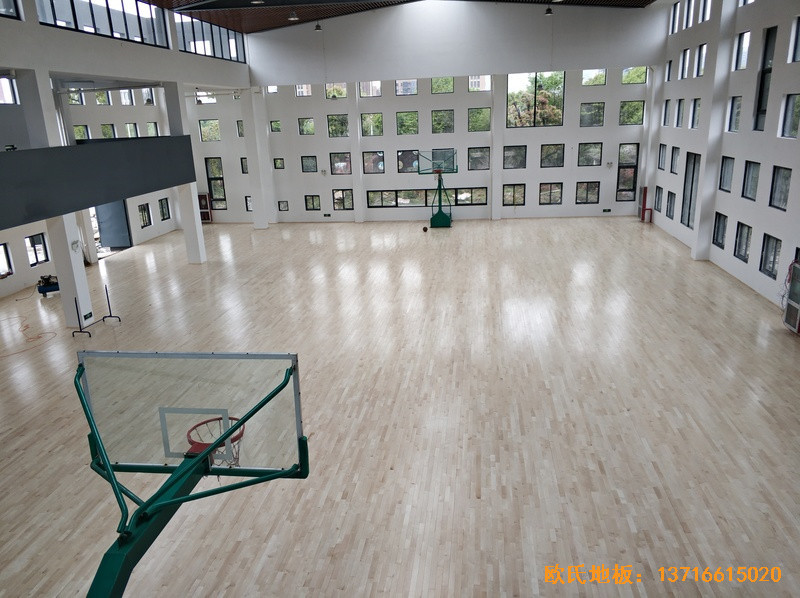 浙江寧波高新消防大隊籃球館體育地板施工案例4