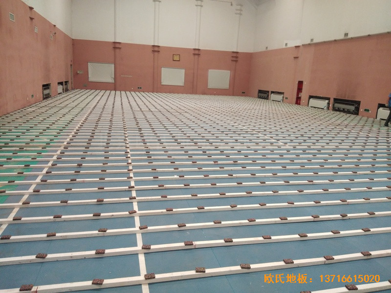 北京建國路75號熱電公司運(yùn)動館運(yùn)動木地板施工案例1