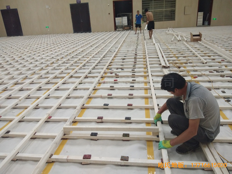 南充特戰(zhàn)訓練基地籃球館運動地板安裝案例1
