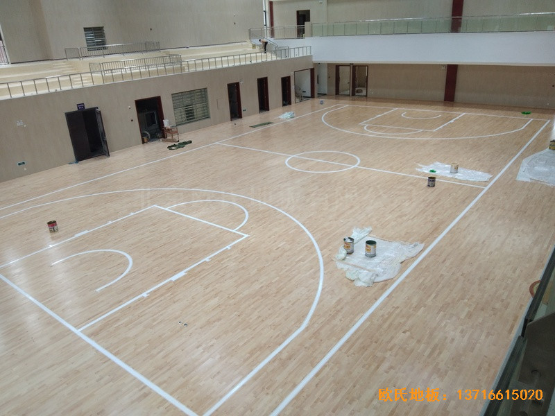 南充特戰(zhàn)訓練基地籃球館運動地板安裝案例3