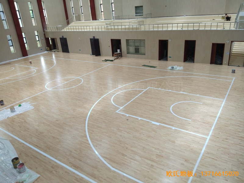 南充特戰(zhàn)訓練基地籃球館運動地板安裝案例4