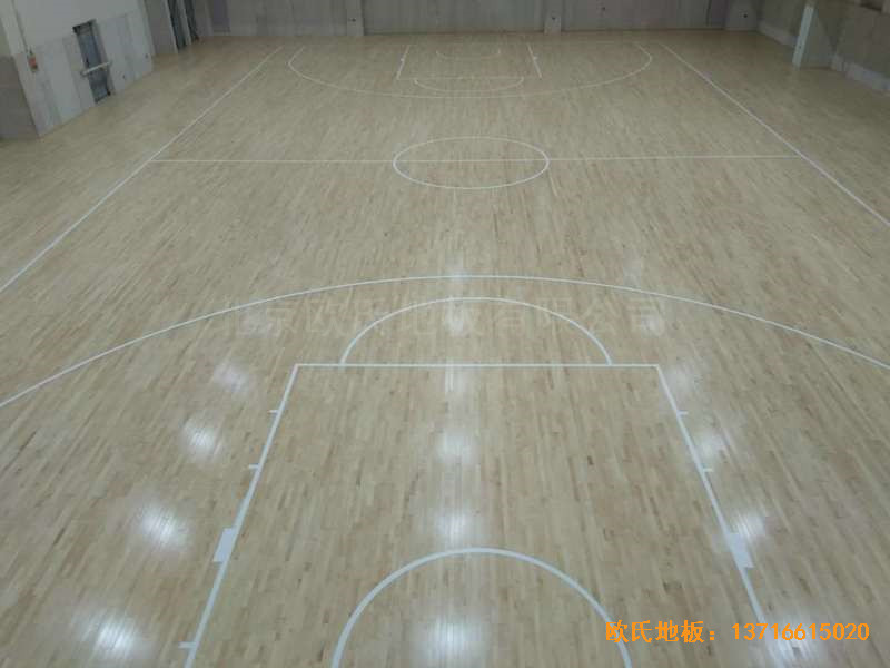 上海濱江文教區(qū)三樓籃球館運動木地板施工案例4