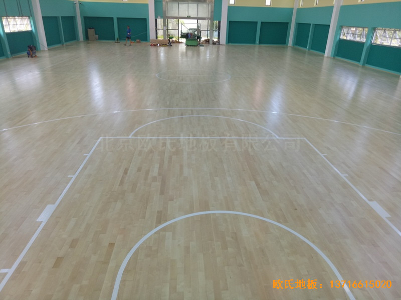 寧波至城學校籃球館運動地板安裝案例0