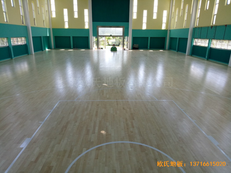 寧波至城學?；@球館運動地板安裝案例3