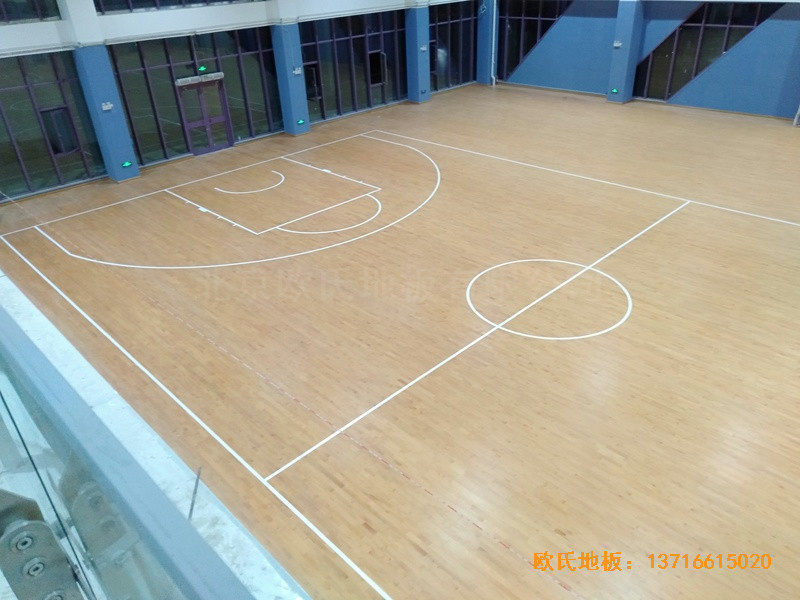 山東實驗二小青島分?；@球館運動地板鋪裝案例3