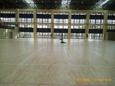 云南滇西技術(shù)大學(xué)總部籃球館運動木地板施工案例