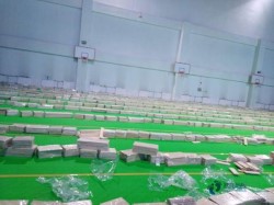 學(xué)校俄勒岡松舞臺運(yùn)動地板施工流程